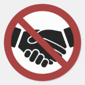 Kein Handshaking Runder Aufkleber (Vorderseite)