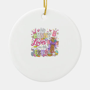 Kein Hase liebt mich wie Jesus Ostern Christliche  Keramik Ornament