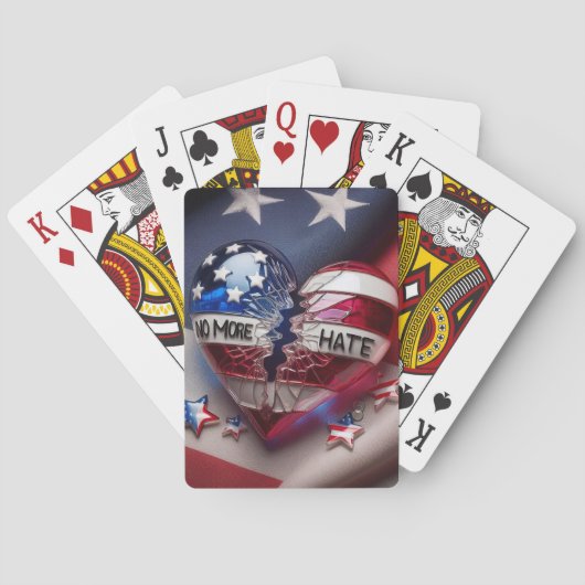 Kein Hass mehr, gebrochenes Patriotisches Herz Spielkarten (Rückseite)