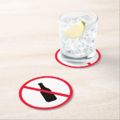 Kein Hinweis auf Alkohol Roter Kreislauf | Kundens Runder Pappuntersetzer (Vor Ort)
