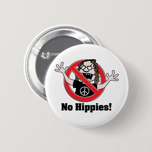 Kein Hippies! Button (Vorne & Hinten)