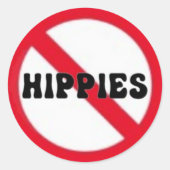Kein Hippies kleiner Aufkleber (Vorderseite)