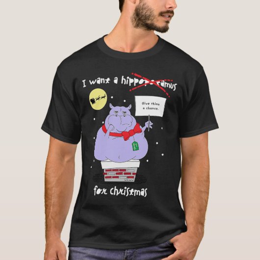 Kein Hippopotamus für Weihnachten Sarcastic Zitat T-Shirt (Vorderseite)