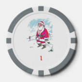 Kein Ho Ho Ho Grauer 1 gestreifter Poker-Chip Pokerchips (Vorderseite)