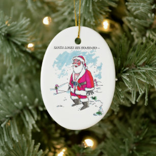 Kein Ho-Ho-Ho mit Text ovaler Keramik-Schmuck Keramik Ornament