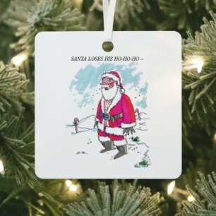Kein Ho-Ho-Ho mit Text quadratischer Metallschmuck Ornament Aus Metall