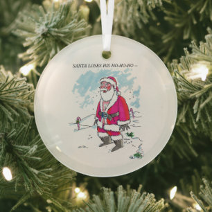 Kein Ho-Ho-Ho mit Text rundes Glasornament Ornament Aus Glas