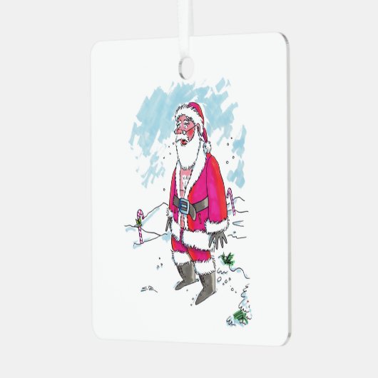 Kein Ho-Ho-Ho-Quadrat Ornament Aus Metall (Vorderseite links)