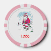 Kein Ho Ho Ho Rosa 1000 gestreifter Poker-Chip Pokerchips (Vorderseite)
