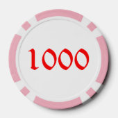 Kein Ho Ho Ho Rosa 1000 gestreifter Poker-Chip Pokerchips (Rückseite)