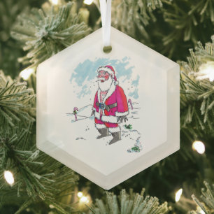 Kein Ho-Ho-Ho Sechseck-Glas-Ornament Ornament Aus Glas