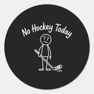 Kein Hockey heute Lustiges Hockey Trauriger Cartoo Runder Aufkleber