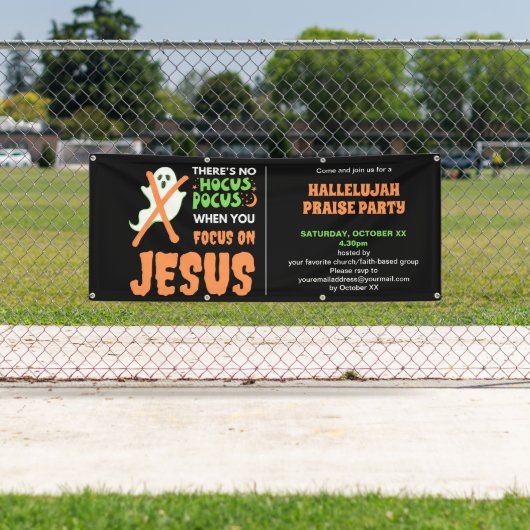 KEIN HOCUS POCUS Christliche Halloween-Einladung Banner (Insitu)