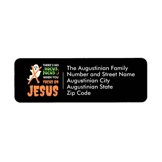 KEIN HOCUS POCUS Christliche Halloween-Rücksendead (Vorne)