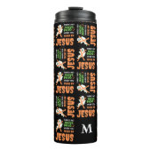 KEIN HOCUS POCUS Christliches Halloween Monogramm Thermosbecher (Vorderseite)