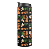 KEIN HOCUS POCUS Christliches Halloween Monogramm Thermosbecher (Nach rechts gedreht)