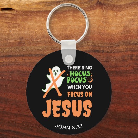KEIN HOCUS POCUS Christliches Halloween Schlüsselanhänger (Vorderseite)