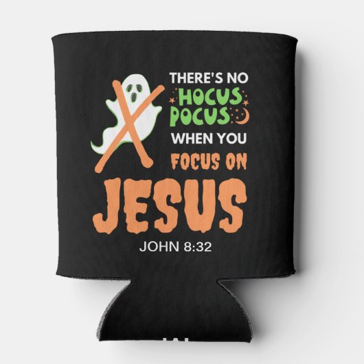 KEIN HOCUS POCUS Monogramm Christliches Halloween Dosenkühler (Rückseite)