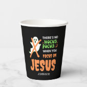 KEIN HOCUS POCUS Monogramm Christliches Halloween Pappbecher (Rückseite)