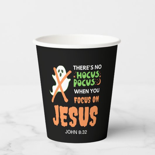 KEIN HOCUS POCUS Monogramm Christliches Halloween Pappbecher (Vorderseite)
