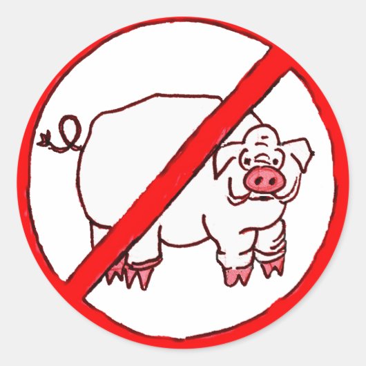 Kein Hogs-Kreis Runder Aufkleber (Vorderseite)