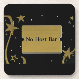 Kein Host Bar Wedding Gold Stars und Black Getränkeuntersetzer