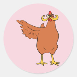 Kein Huhn hier Runder Aufkleber