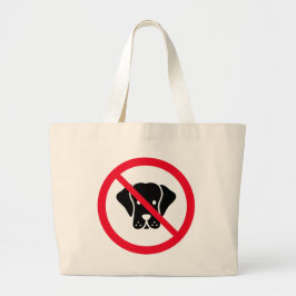 Kein Hund erlaubt rotes Circle Sign | Jumbo Tote B Stoffbeutel