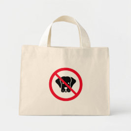 Kein Hund erlaubt rotes Circle Sign | Tiny Tote Ba Mini Stoffbeutel