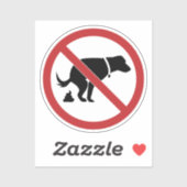 Kein Hund Gekackt verbotenes Zeichen Aufkleber (Blatt)