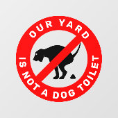 Kein Hund Kackend Zeichen Fensteraufkleber (Blatt)