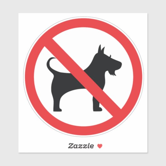 Kein Hundezeichen Aufkleber (Blatt)