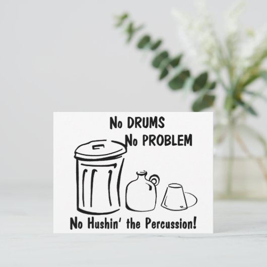 Kein Husin im Schlagzeug Postkarte (Stehend Vorderseite)