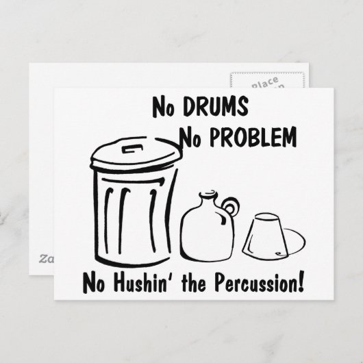 Kein Husin im Schlagzeug Postkarte (Vorne/Hinten)