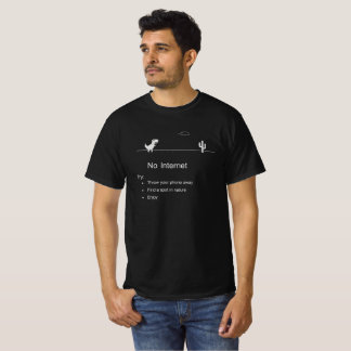 Kein Internet-Dinosaurier Lustiges Offline-T-Shirt T-Shirt