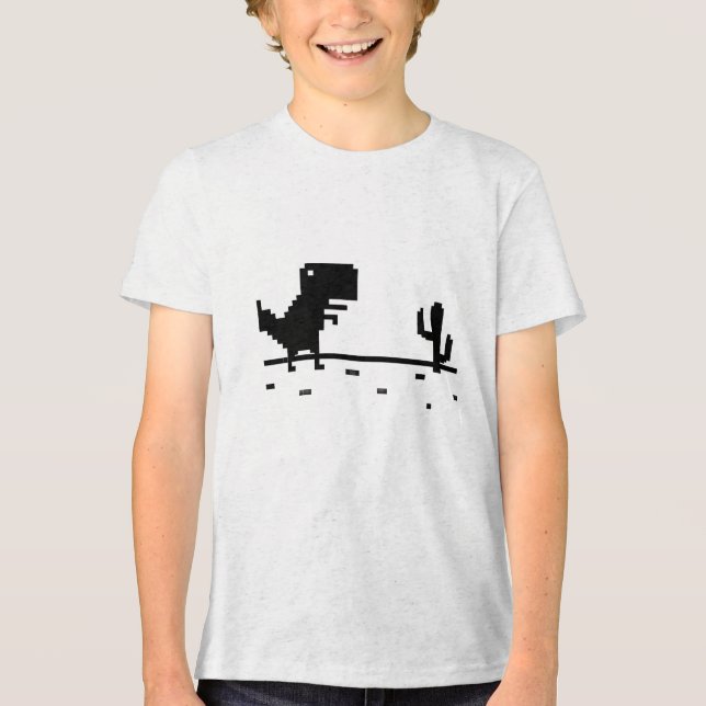 Kein Internet-Dinosaurier Tri-Blend Shirt (Vorderseite)