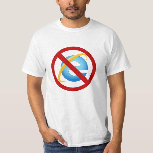 Kein Internet Explorer T - Shirt (fester Streik) (Vorderseite)
