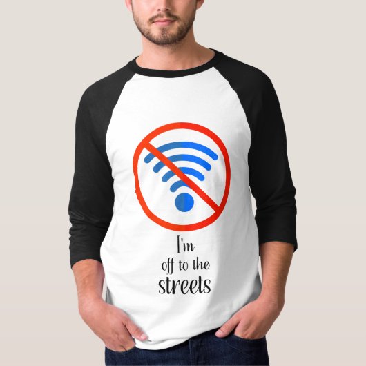 "Kein Internet? Kein Problem!", Funny Cyber offlin T-Shirt (Vorderseite)