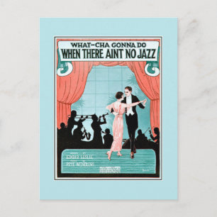 Kein Jazz Jazz Age der 1920er Jahre Vintage Notenb Postkarte