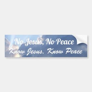 Kein Jesus, kein Frieden. Wissen Sie Jesus, kennen Autoaufkleber