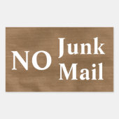 Kein Junk Mail-Aufkleber Rechteckiger Aufkleber (Vorderseite)