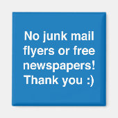 Kein Junk-Mail-Magnetzeichen! Magnet (Vorne)