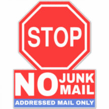 Kein Junk Mail-Zeichen - Nur angesprochene E-Mails