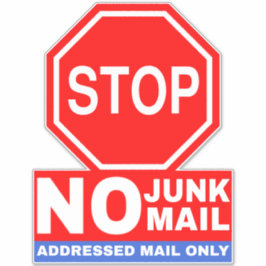 Kein Junk Mail-Zeichen - Nur angesprochene E-Mails Aufkleber