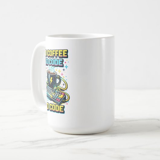 Kein Kaffee Kein Code Kaffeetasse (Vorderseite Links)