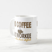Kein Kaffee kein Workee Haar-Stylist Kaffeetasse (Vorderseite Links)