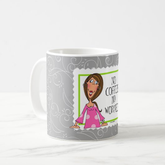 Kein Kaffee kein Workee Kaffeetasse (Vorderseite Links)