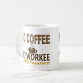 Kein Kaffee kein Workee Programmierer Kaffeetasse (Vorderseite Links)