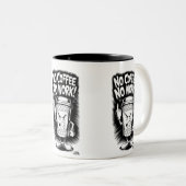 Kein Kaffee, keine Arbeit: Wütender Kaffee-Cup-Ent Zweifarbige Tasse (VorderseiteRechts)