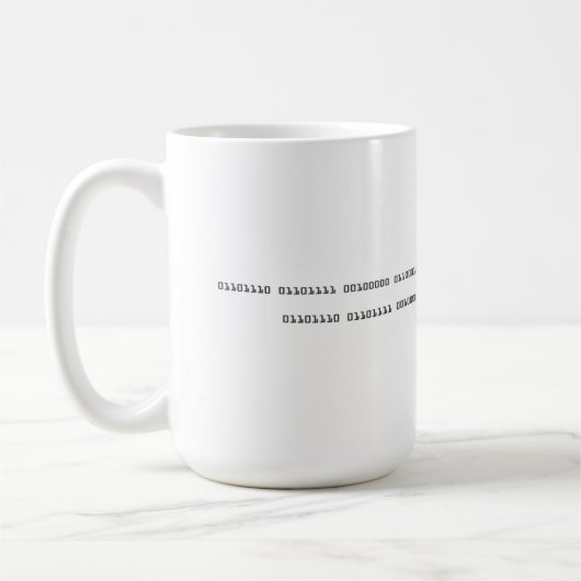 Kein Kaffee keine Kaffee-Tasse des binären Codes Kaffeetasse (Links)